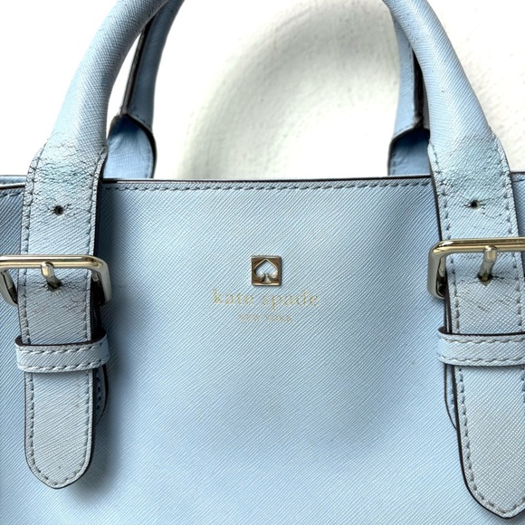KATE SPADE Cove Street Provence Satchel Crossbody Arctic Blue Saffiano Leather - Picture 9 of 16